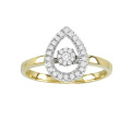 18k Gold Dancing Diamond Ring Jewelry with Micro Setting